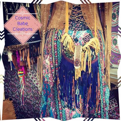 Beautiful Bohemian Bag || Handcrafted || Fringy..
