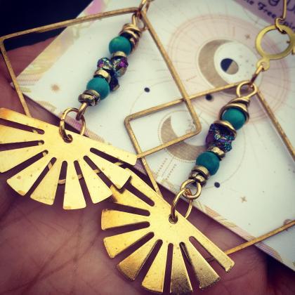 Rising Sun Earrings || Tribal || li..