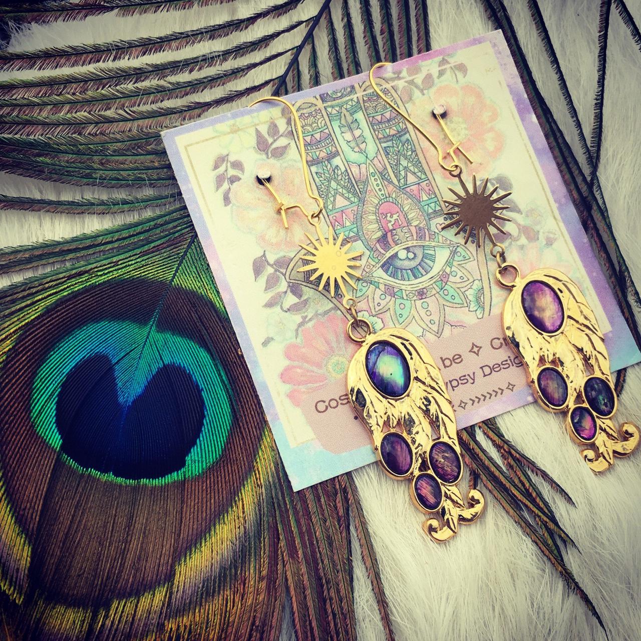 Vintage Goddess Abalone Earrings || Vintage Elements || Shell || Mother Of Pearl || Mermaid || Beautiful Earrings