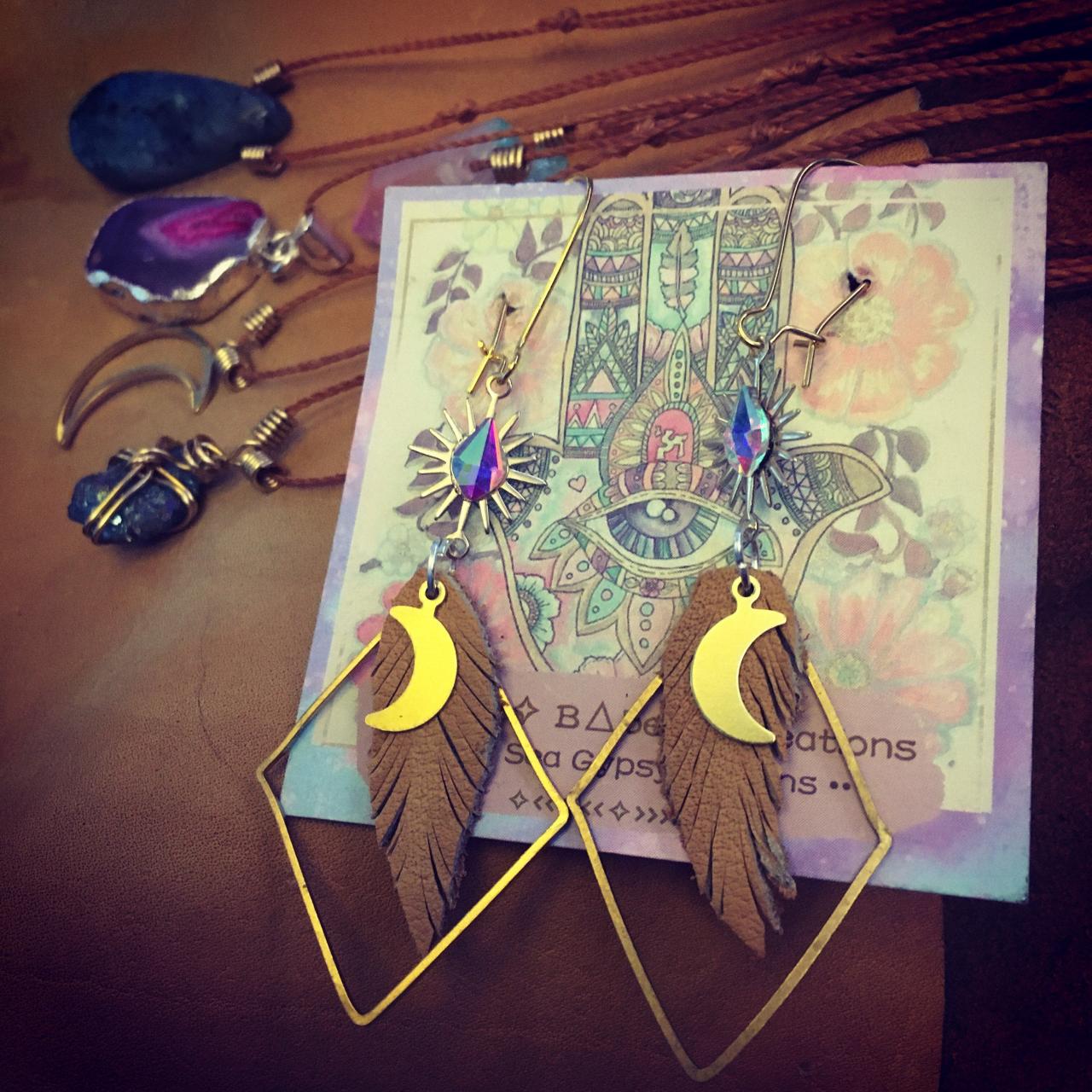 Goddess of Truth || Bohemian Brass Earrings || Hippie || Free Spirit || wild child || Sunshine