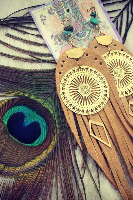 Turquoise Mandala Earrings || funky || fresh || Yoga girl || goddess || Festival || Hippie || Free Spirit || Love || Wild Child