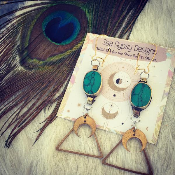 Turquoise Goddess Earrings || Free Spirit || Nature || Sing || Dance || love || Boho Beautiful Earrings